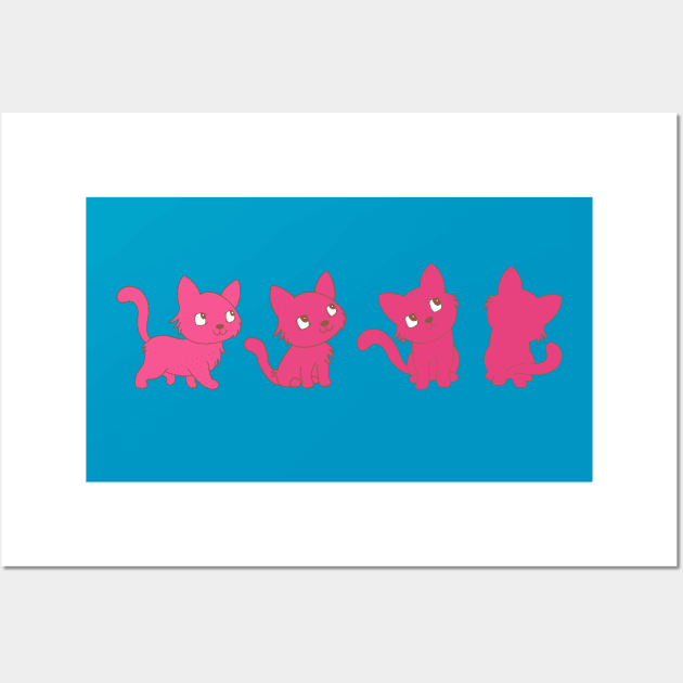 Pink thinking cat Wall Art by EV Visuals
